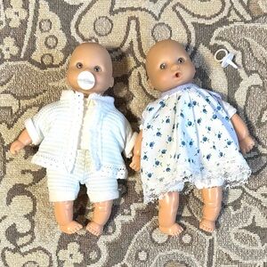 4/$20 Vintage 6” Soft-bodied Baby Dolls with Soothers. Damaged*. Unbranded.